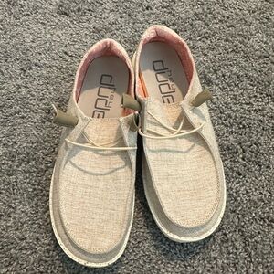 Hey Dude Wendy Chambray White Nut Shoes